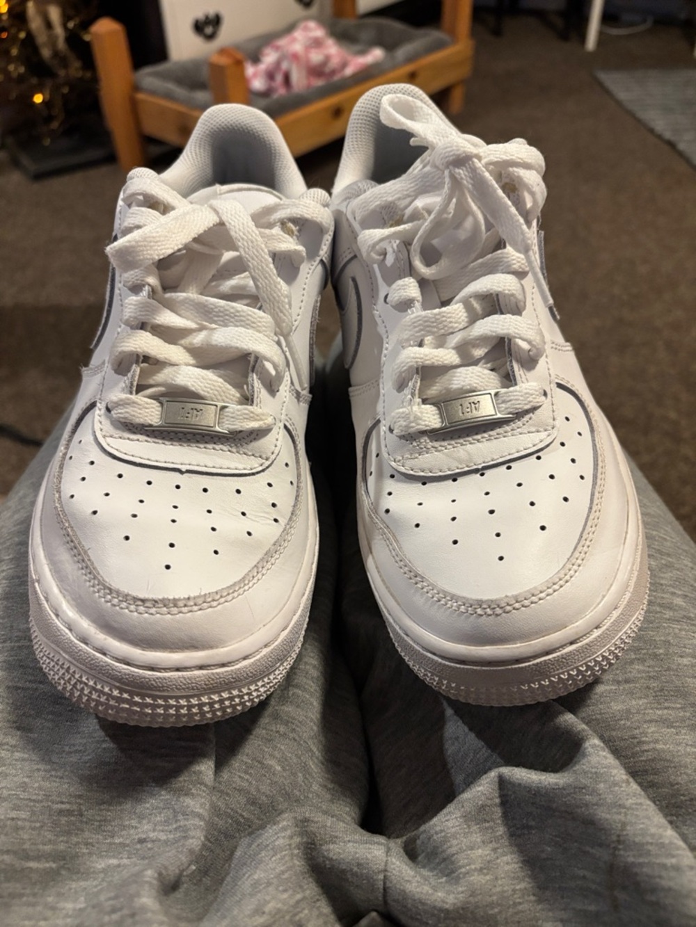 Nike All-White Air Force Size 6Y Low Tops